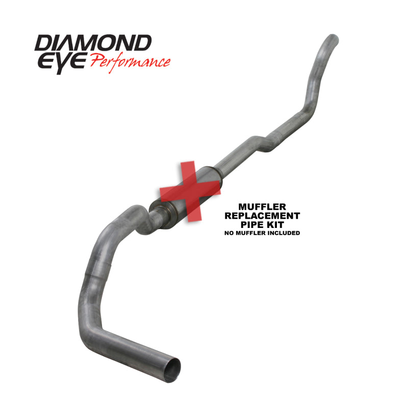 Diamond Eye Performance Diamond Eye KIT 4in TB MFLR RPLCMENT PIPE SGL AL: 2-WHEEL DRIVE ONLY 89-93 DODGE CUMMINS 5.9L K4209A-RP K4209A-RP Photo - Primary
