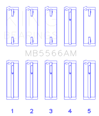 King Engine Bearings King Audi A4 1.8L AEB (Size STD) Main Bearing Set MB5566AM MB5566AM Photo - Primary