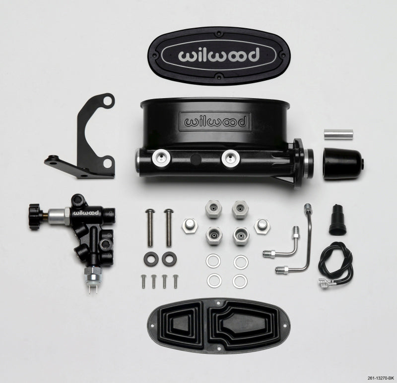 Wilwood HV Tandem M/C Kit w L/H Bracket & Prop Valve 261-13270-BK Photo - Primary