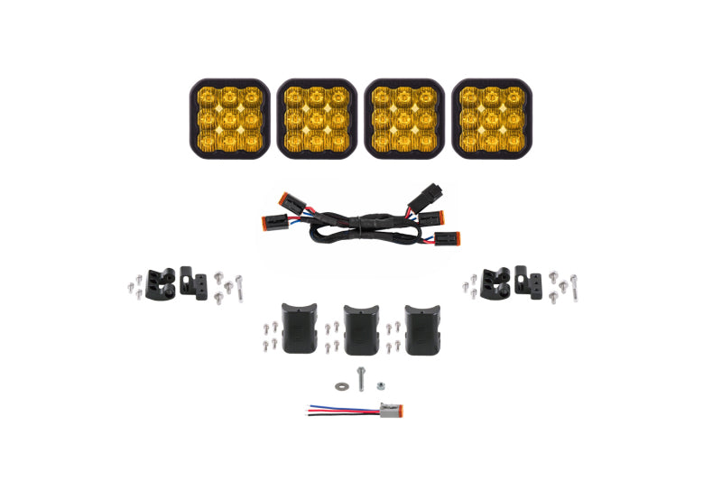 Diode Dynamics SS5 Sport Universal CrossLink 4-Pod Lightbar - Yellow Driving DD7207 DD7207 Photo - Primary