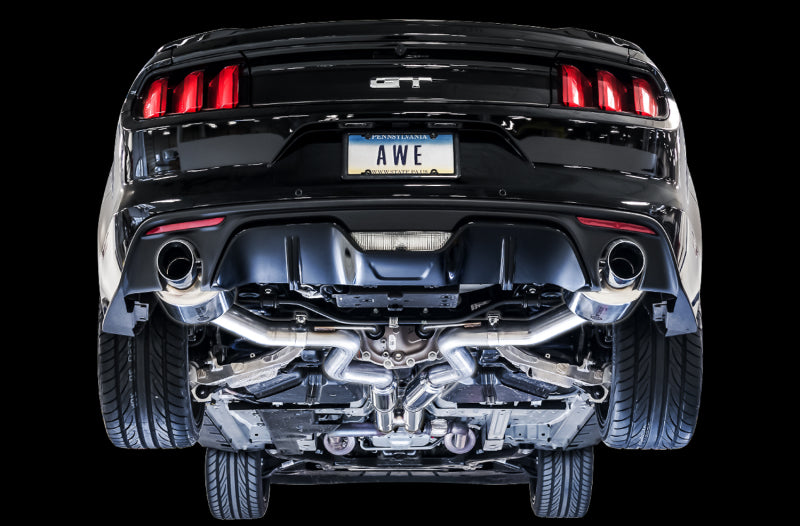 AWE Tuning S550 Mustang GT Cat-back Exhaust - Touring Edition (Chrome Silver Tips) 3015-32084 3015-32084 Photo - Mounted