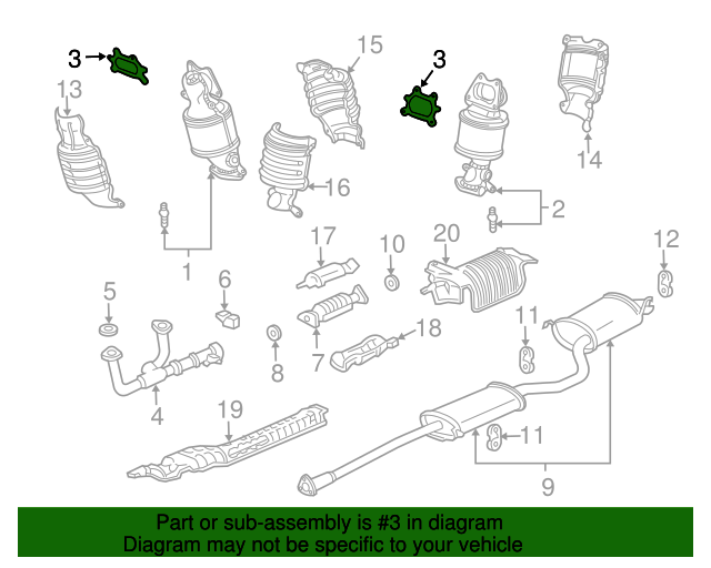PrivateLabelMfg Gaskets For PCD Primary Catalytic Converters Acura TL & Honda Accord 18115-R70-A01
