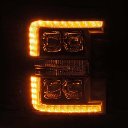AlphaRex 11-16 Ford F-350 SD NOVA LED Projector Headlights Plank Style Blk w/Activ Light/Seq Signal 880149 880149 User 4