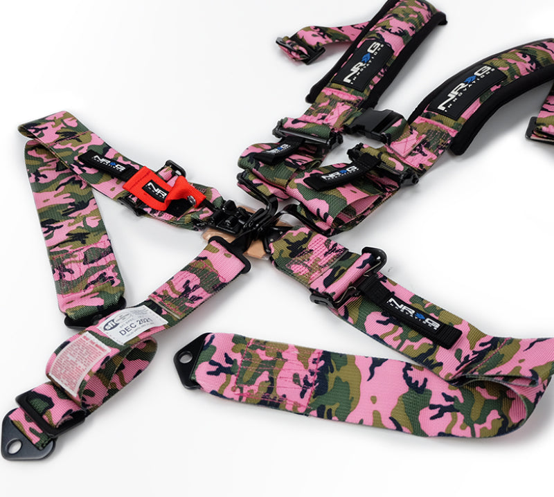 NRG SFI 16.1 5pt 3in. Seat Belt Harness/ Latch Link - Pink Camo SBH-5PCPKCAMO-1221 SBH-5PCPKCAMO-1221 Photo - Primary