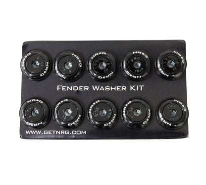 NRG Fender Washer Kit, Set of 10, Black w/ Color Matched Bolts, Rivets FW-150BK Photo - Primary