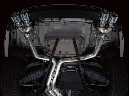 AWE Tuning 19-23 Audi C8 S6/S7 2.9T V6 AWD Track Edition Exhaust - Chrome Silver Tips 3020-42101 3020-42101 Photo - Mounted