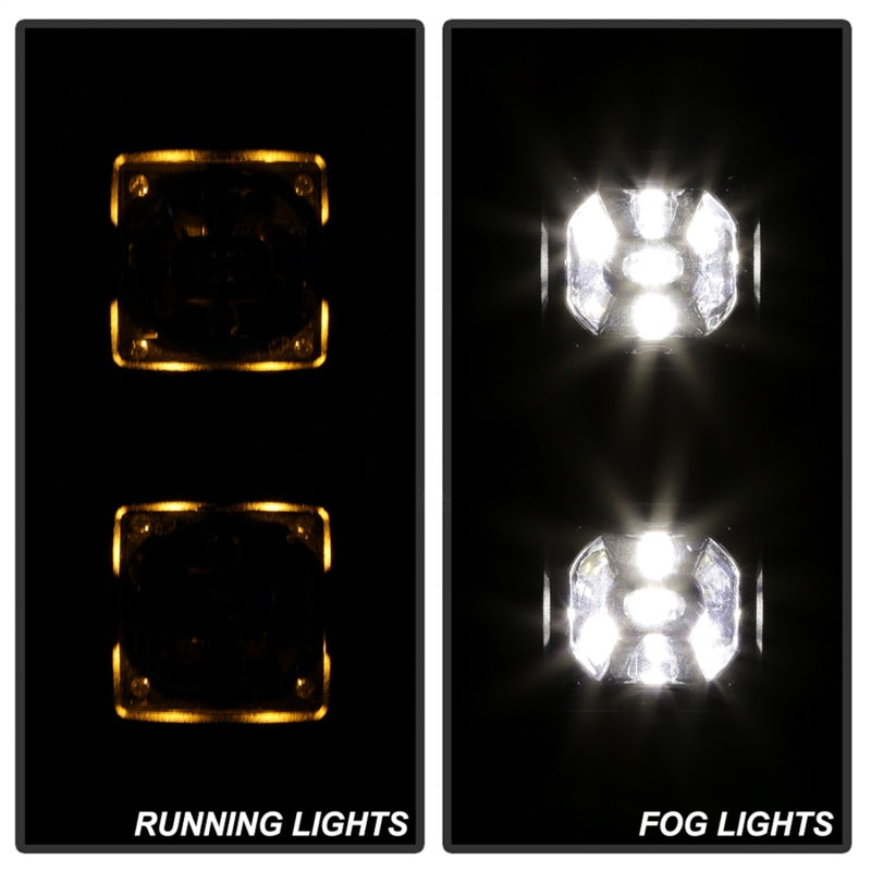 Spyder Dodge Ram 2013-2018 1500 Only Full LED Fog Lights W/Bracket and Universial Switch- Clear 9045424 9045424 Photo - Unmounted