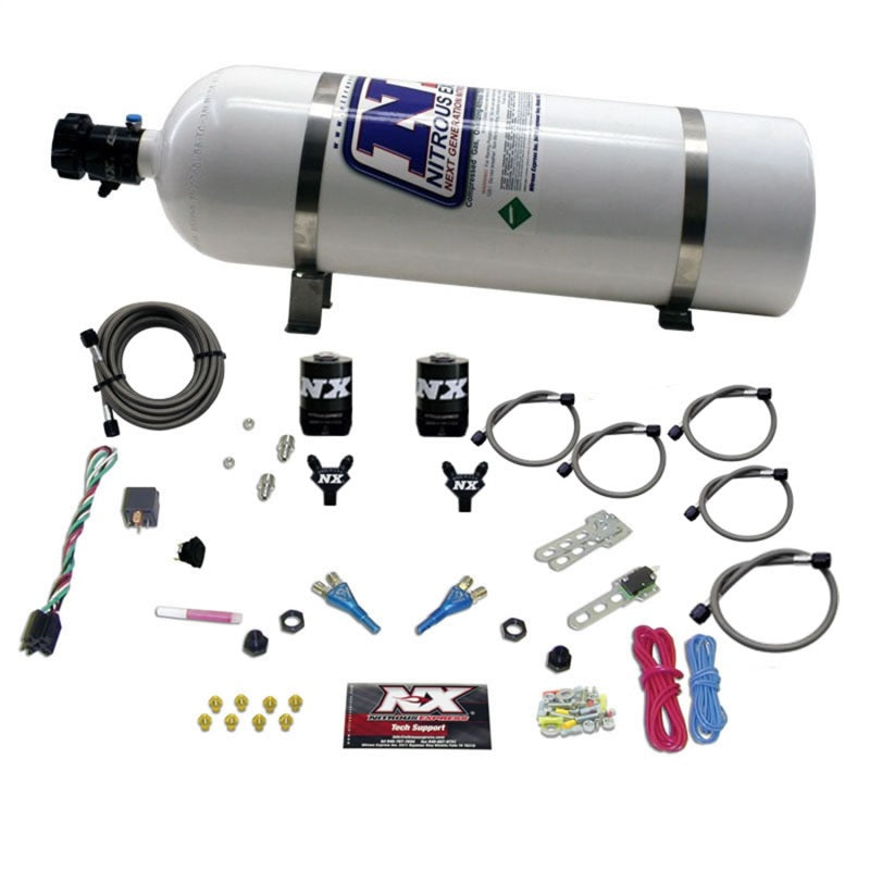 Nitrous Express 92-95 Dodge V8 TBI Dual Nozzle Nitrous Kit (50-125HP) w/15lb Bottle 20213-15 20213-15 Photo - Primary