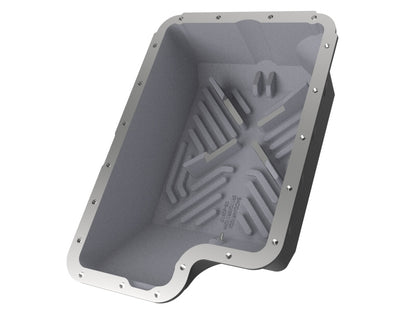 aFe Transmission Pan, Black w/ Machined Fins: Ford Diesel Trucks 94-10 V8- 46-70122-1 Photo - Unmounted