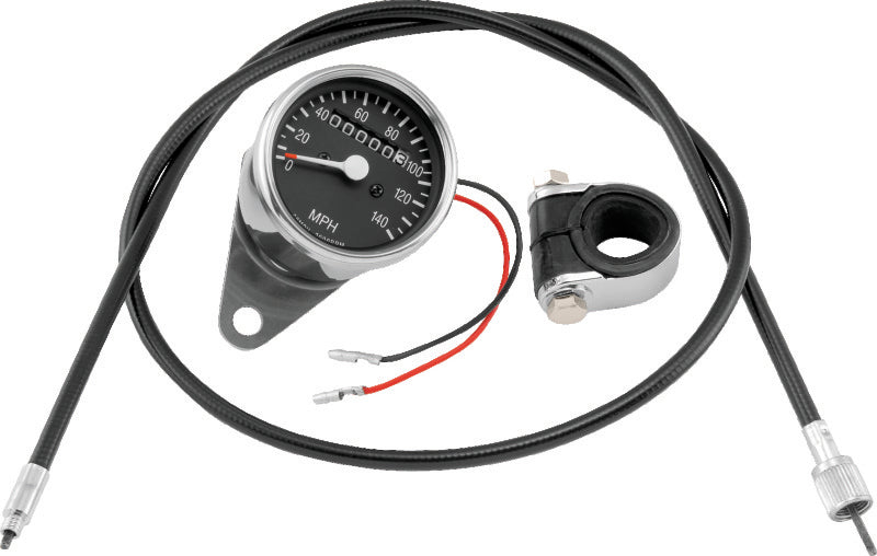 Bikers Choice L73-94 XL 73-94 FX FXR 2:1 Custom Mini Speedo Kit Black Face 140 Mph 2 1/2 Inch 493304 493304 Photo - Primary