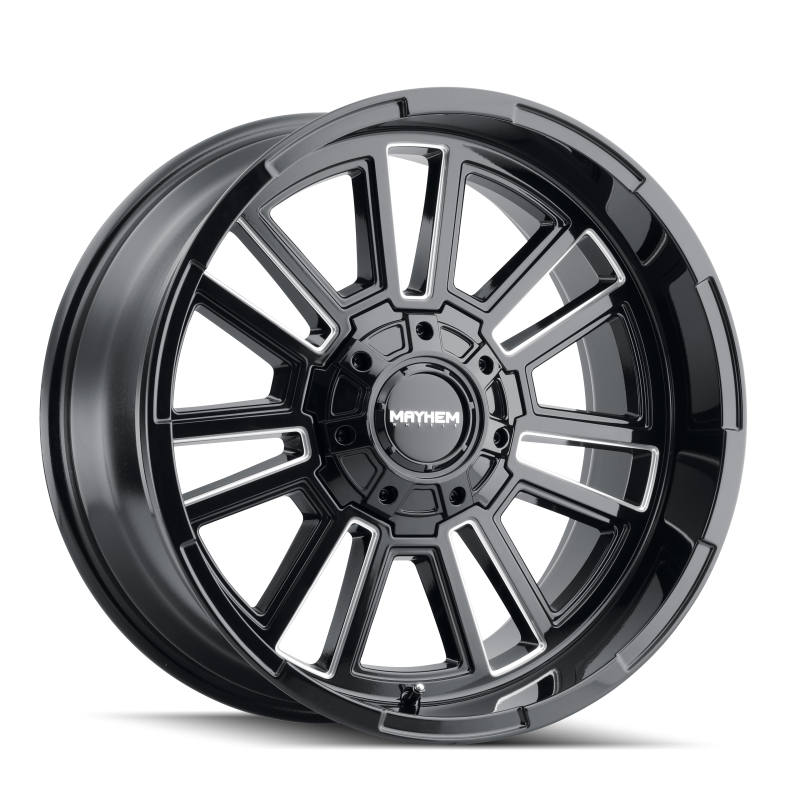 Mayhem 8115 Apollo 20x9 / 5x127 BP / 0mm Offset / 87.1mm Hub Black w/ Milled Spokes Wheel 8115-2952BM 8115-2952BM Photo - Primary