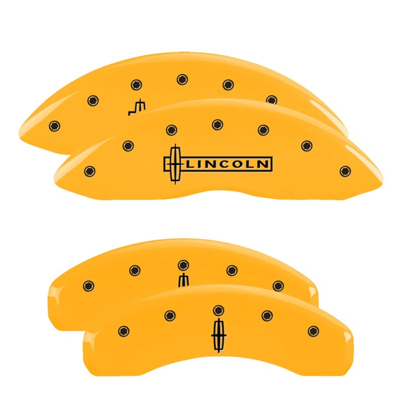 MGP 4 Caliper Covers Engraved Front Lincoln Engraved Rear Star logo Yellow finish black ch 36014SLC1YL 36014SLC1YL Photo - Primary