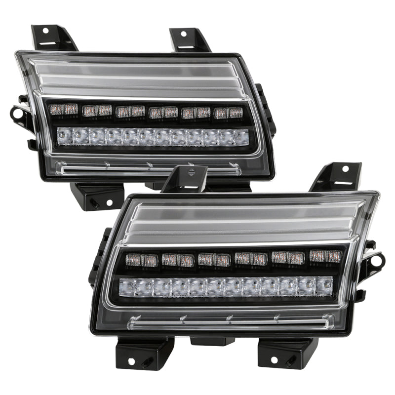 Spyder Jeep Wrangler 2018-2019 (Halogen Model Only) LED Front Bumper Lights - Seq. Signal - Black 5086785 5086785 Photo - Primary
