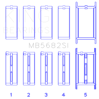 King Engine Bearings King gm 496ci/8.1L 16v (Size STD) Performance Main Bearing Set MB5682SI MB5682SI Photo - Primary