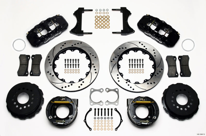 Wilwood AERO4 Rear P-Brake Kit, 14.00", Drilled, Big Ford Old Style 2.36" 140-10947-D Photo - Primary