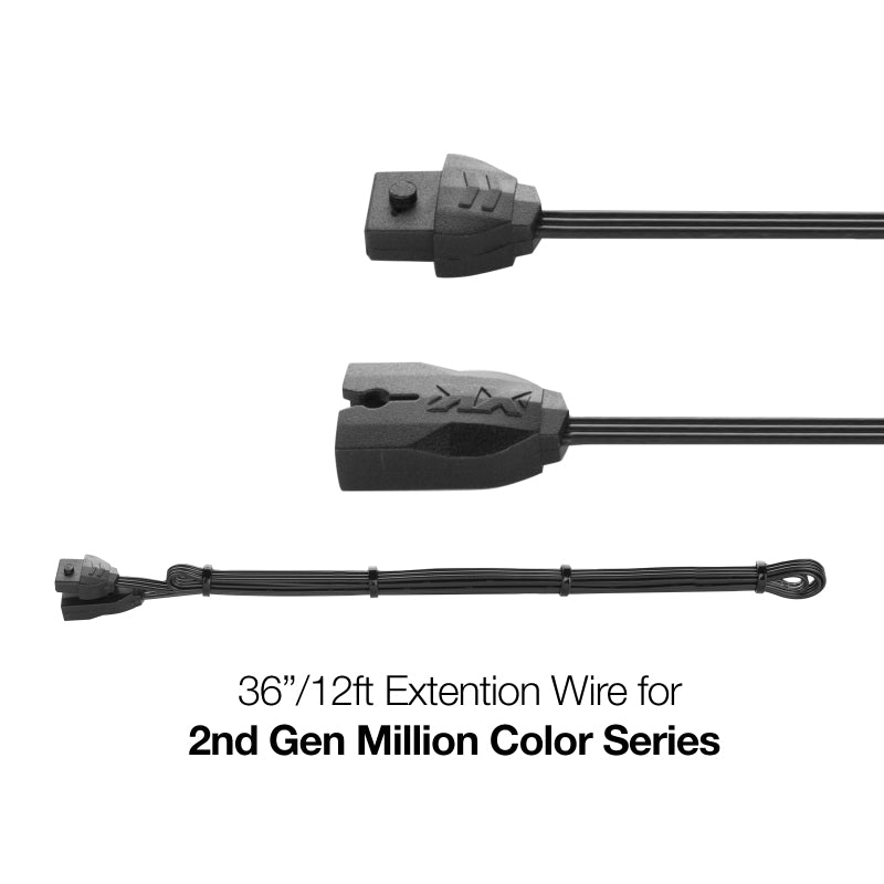 XKGLOW XK Glow Extension Wire for Million Color Series 2nd Gen 12ft XK-3P-WIRE-12FT
