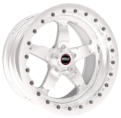 Weld S71 17x11 / 5x4.75 BP / 6.4in. BS Polished Wheel (Low Pad) - Polished Single Beadlock MT 71LP7110B65G 71LP7110B65G Photo - Primary