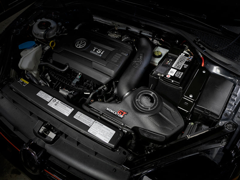 aFe Momentum GT Cold Air Intake System w/ Pro DRY S Media - 15-18 Volkswagen Golf R 50-70036D 50-70036D Photo - Mounted
