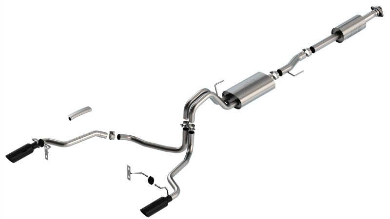 Borla F-150 2021 5.0L 4dr CC SB EC STB Lariat/KR/Pltm/LTD 3/2.25 SRE Cat-Back Touring Black CHR Tips 140865BC 140865BC User 1