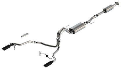 Borla F-150 2021 5.0L 4dr CC SB EC STB Lariat/KR/Pltm/LTD 3/2.25 SRE Cat-Back Touring Black CHR Tips 140865BC 140865BC User 1