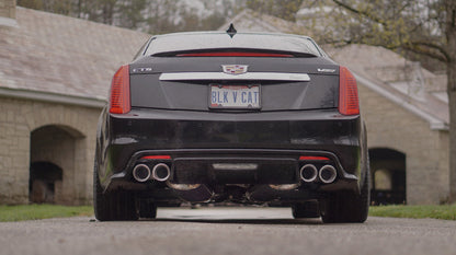 Stainless Works 2016-18 Cadillac CTS-V Sedan Catback System Resonated X-Pipe Dual-Mode Mufflers CTSV16CB CTSV16CB Photo - Mounted