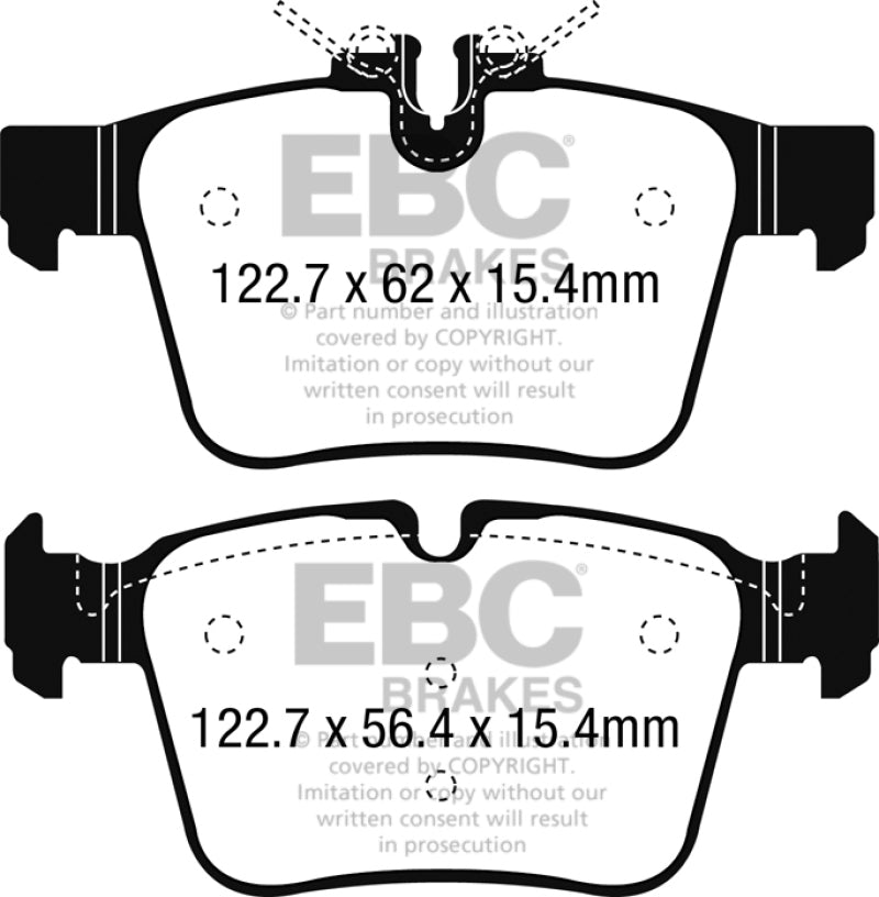 EBC 15+ Mercedes-Benz C300 (W205) 2.0 Turbo 4-matic Yellowstuff Rear Brake Pads DP42215R DP42215R Photo - Primary