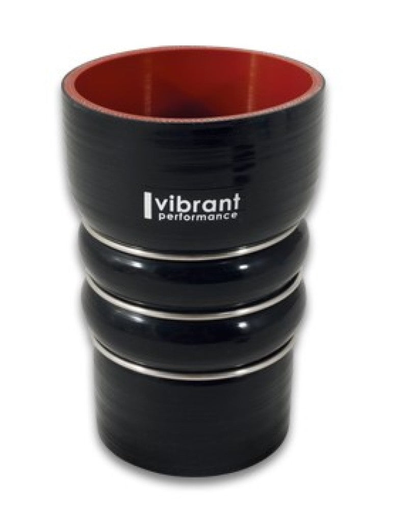 Vibrant Silicone Coupling 4 Ply Aramid CAC Transition Hose 3.25in x 3in Inlet/Outlet - Black 11864 11864 User 1