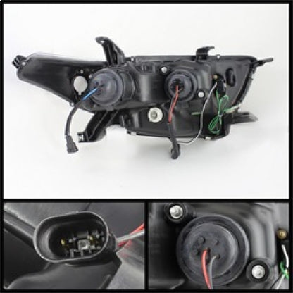 Spyder Toyota Highlander 11-13 Projector Headlights 3D DRL Blk PRO-YD-THLAN11-3DDRL-BK 5075055 5075055 Photo - Primary