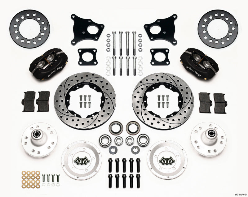 Wilwood Forged Dynalite Front Kit 11.00in Drilled AMC 71-76 OE Disc w/o Bendix Brakes 140-11940-D 140-11940-D Photo - Primary