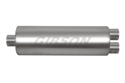 Gibson SFT Superflow Center/Dual Round Muffler - 7x19in/3in Inlet/2.5in Outlet - Stainless 758219S 758219S Photo - Primary