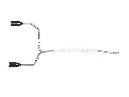 aFe Vulcan Series 3in 304SS DPF-Back 20-21 GM Trucks L6-3.0L (td) LM2 - Dual Black Tip 49-34130-B 49-34130-B Photo - Unmounted