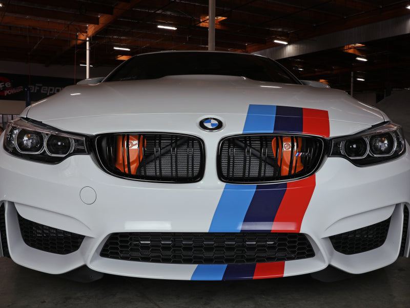 aFe Magnum FORCE Dynamic Air Scoop 15-18 BMW M3/15-20 M4 - Orange 54-13032SN 54-13032SN Photo - Mounted