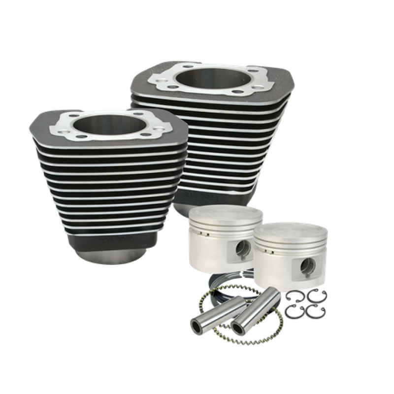 S&S Cycle 84-99 BT w/ Stock Cylinder Heads 3-1/2in Bore Cylinder & Piston Kit - Wrinkle Black 910-0182 910-0182 User 1