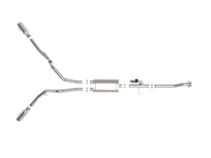 aFe Gemini XV 3in 304 SS Cat-Back Exhaust 2021 Ford F-150 V6 2.7L/3.5L (tt)/V8 5.0L w/ Polished Tips 49-33129-P 49-33129-P Photo - Unmounted