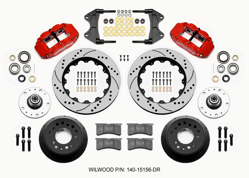Wilwood Narrow Superlite 6R Front Hub Kit 14.00in Drill Red WWE ProSpindle (5x4.75in 5x5.00in Hub) 140-15156-DR 140-15156-DR Photo - Primary