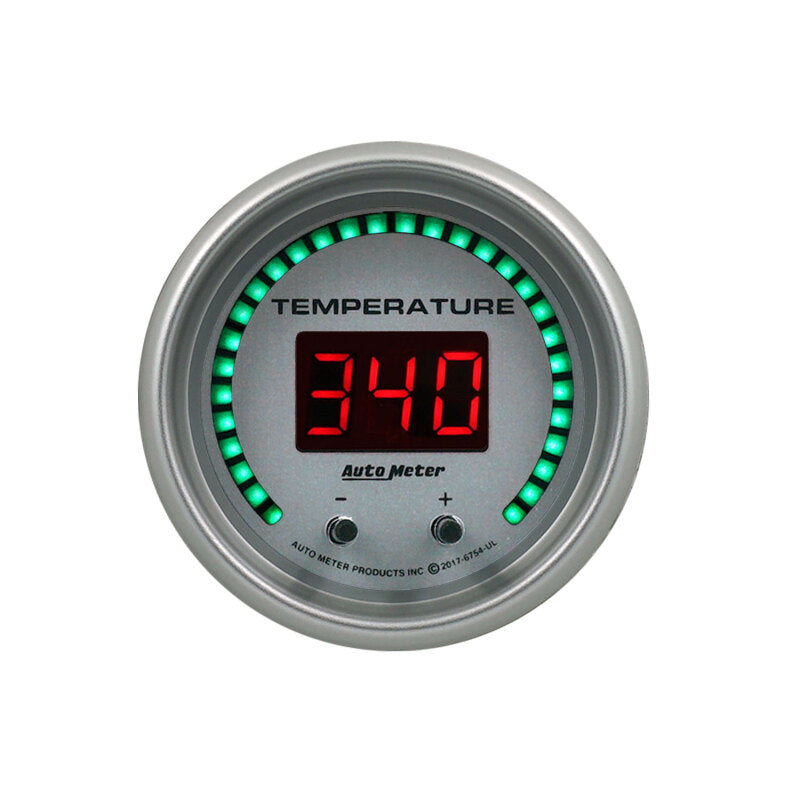 Autometer 52.4mm Silver Switchable 60-340 Degrees F/40-170 Degrees C Ultra-Lite Elite Digital Gauge 6754-UL 6754-UL User 1