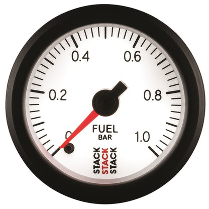 Autometer Stack 52mm 0-1 Bar M10 Male Pro Stepper Motor Fuel Pressure Gauge - White ST3353 ST3353 User 4