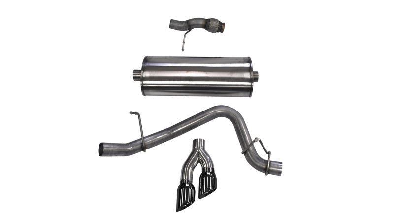 Corsa Performance Cat Back Exhaust, Sport, 3in, Single Side Twin Black 4in Tips, 2015 14859BLK Photo - Primary