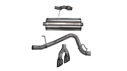 Corsa Performance Cat Back Exhaust, Sport, 3in, Single Side Twin Black 4in Tips, 2015 14859BLK Photo - Primary