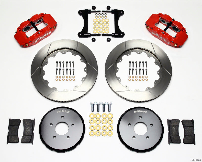 Wilwood Narrow Superlite 6R Front Hat Kit 14.00in Red Nissan 370Z/Fiti G37 140-11584-R 140-11584-R Photo - Primary