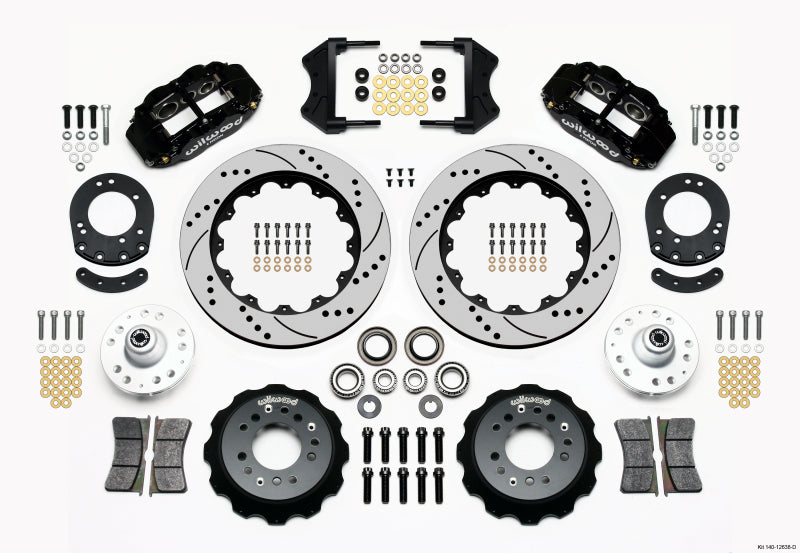 Wilwood Narrow Superlite 6R Front Hub Kit 14.00in Drilled 1965-1969 Mustang Drum Spindle 140-12638-D 140-12638-D Photo - Primary