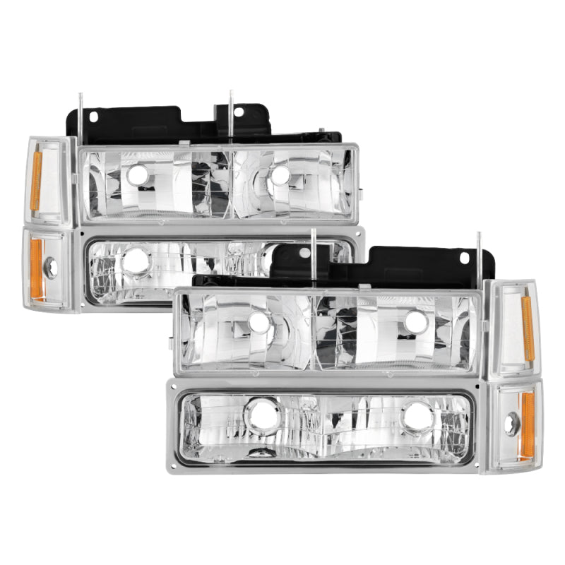 SPYDER xTune GMC C/K Series 94-98 Headlights w/ Corner and Parking Lights - Chrome HD-JH-GCK94-C-SET 9037412 9037412 Photo - Primary