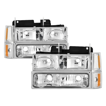 SPYDER xTune GMC C/K Series 94-98 Headlights w/ Corner and Parking Lights - Chrome HD-JH-GCK94-C-SET 9037412 9037412 Photo - Primary