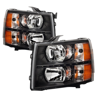SPYDER Xtune Chevy Silverado 07-13 Crystal Headlights w/ LED Black HD-JH-CS07-LED-BK 9032967 9032967 Photo - Primary
