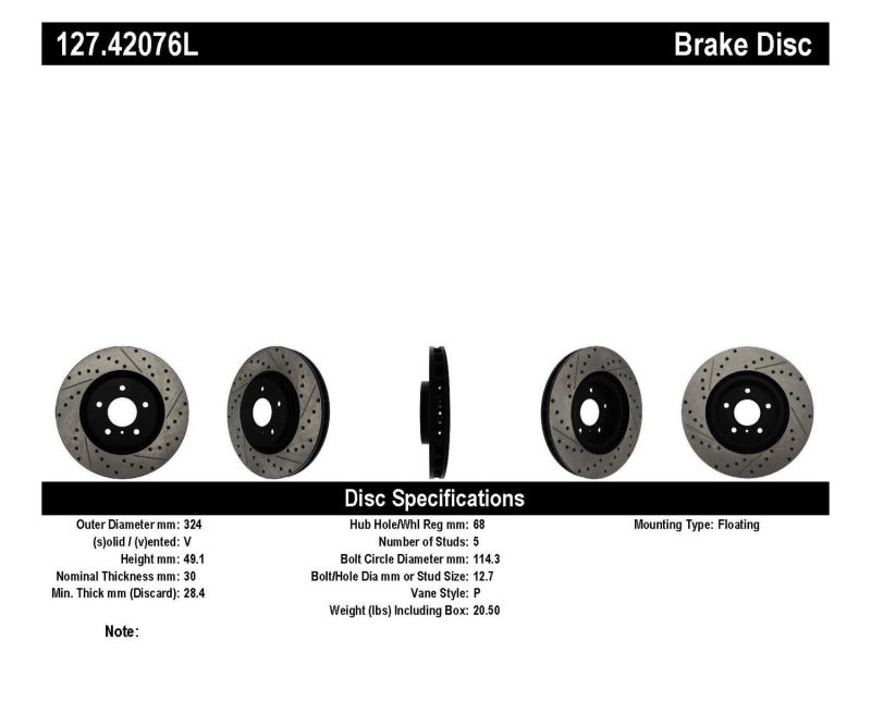 StopTech Disc Brake Rotor 127.42076L 127.42076L User 3