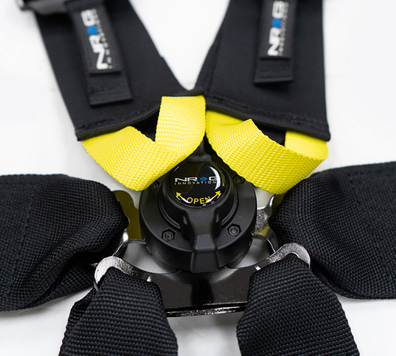NRG FIA 6pt 2in. Shoulder Belt for HANS Device/ Rotary Cam Lock Buckle/ 3in. Waist Belt - Black SBH-HRS6PCBK SBH-HRS6PCBK Photo - Primary