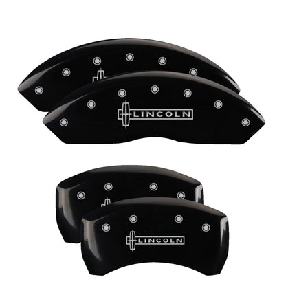 MGP 4 Caliper Covers Engraved Front & Rear Lincoln Black finish silver ch 36017SLCNBK 36017SLCNBK Photo - Primary