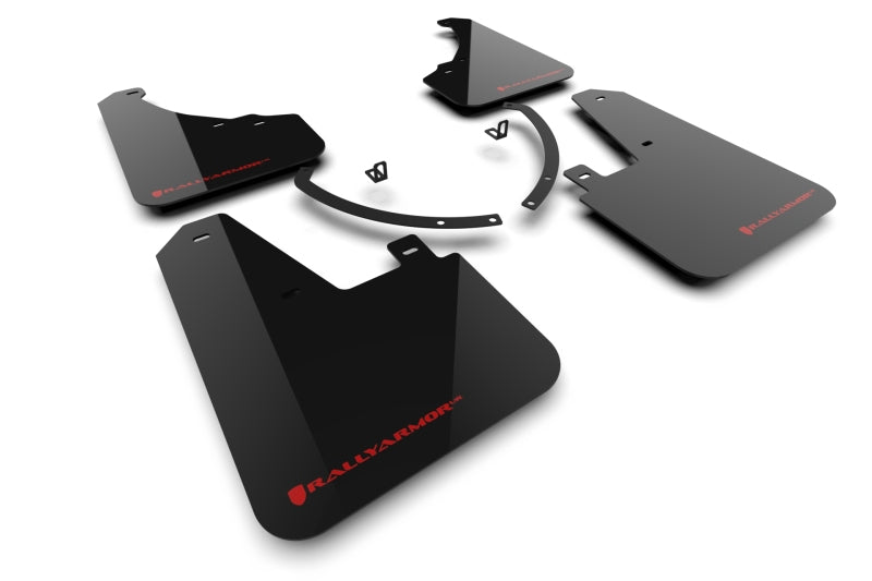 Rally Armor 2024+ Hyundai Santa Fe Black Mud Flap w/ Red Logo MF118-UR-BLK-RD MF118-UR-BLK-RD Photo - Primary