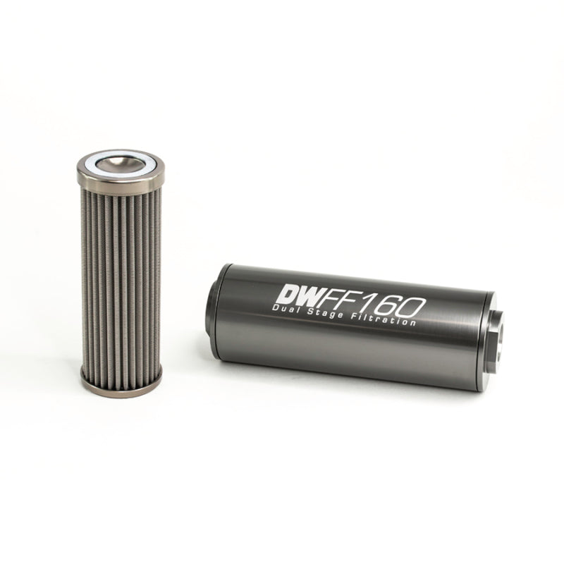 DeatschWerks '-10AN Female, 100 micron, 160mm In-line fuel filter kit 8-03-160-100K Photo - Primary