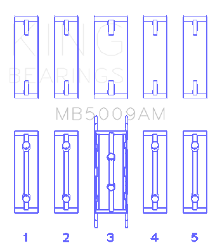 King Engine Bearings King Ford Fiesta 1.25i (ZETEC) Crankshaft Main Bearing Set MB5009AM MB5009AM Photo - Primary